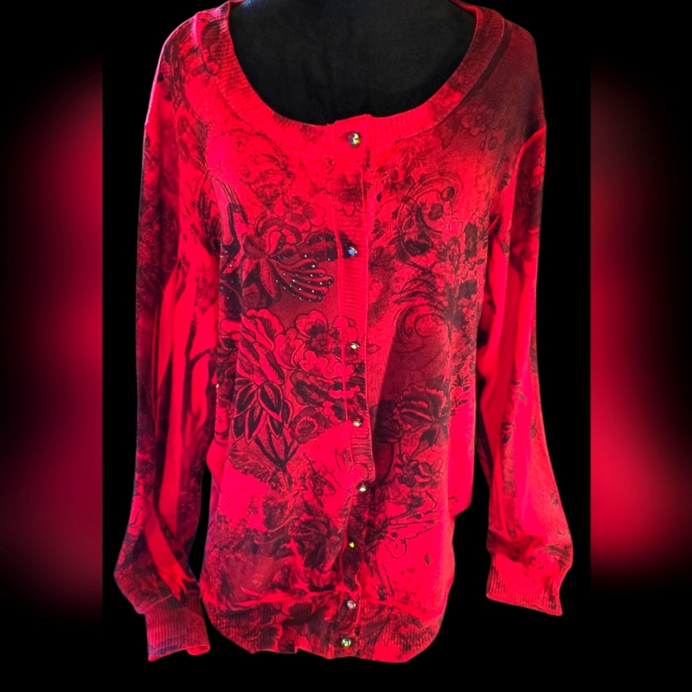 Notations 3X Red Cardigan